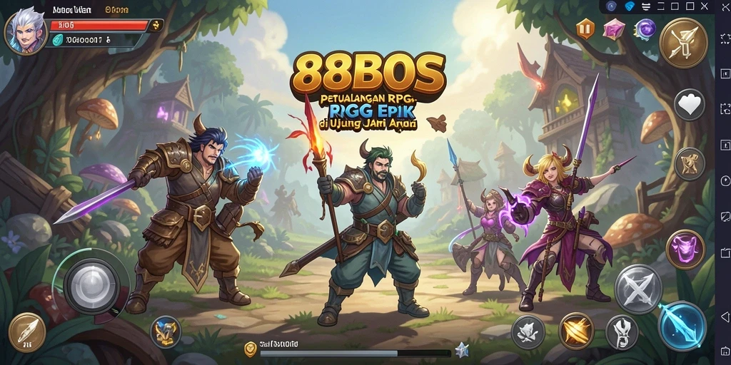 Tampilan gameplay RPG yang menegangkan dalam 88BOS.