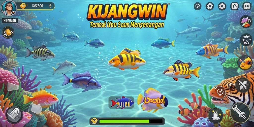 Tampilan gameplay menarik dari KIJANGWIN saat menembak ikan.