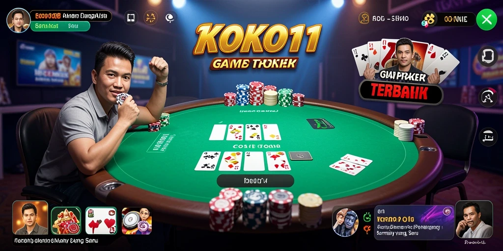Gameplay seru KOKO11 dalam permainan poker.
