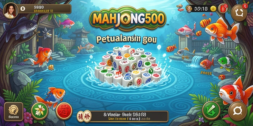 Gameplay seru memancing di <strong>MAHJONG500</strong> dengan pemandangan laut yang indah.