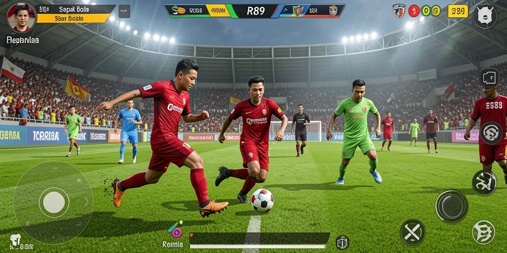 Tampilan menarik gameplay sepak bola di RR89.